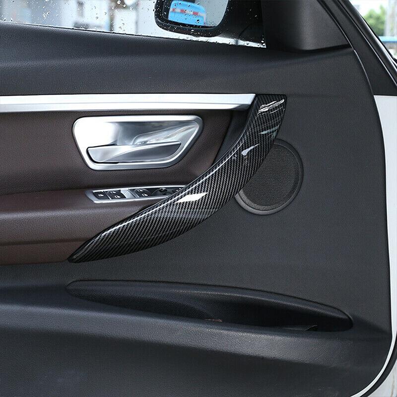 2pcs Car Interior Door Handle Cover Trims Carbon Fiber Look for BMW 4 Series F32 F33 F36 2014- Interior Accessories