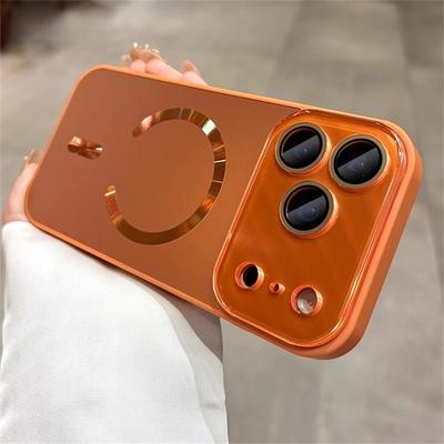 Coque Magnétique Orange Seconds Change 17 Pro Max pour IPhone 16 Pro Max 16 Pro 15 14 13 Air Charge Sans Fil Protection Caméra
