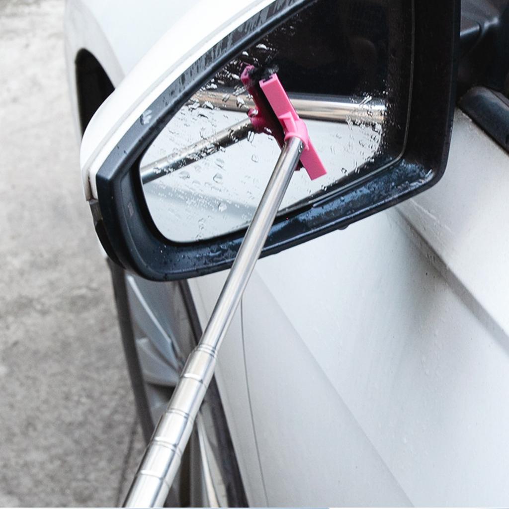 Car Window Wiper Tool Retractable Steel Blade Auto Mirror Cleaner Tool for Side Mirrors Windshield Rainwater Removal