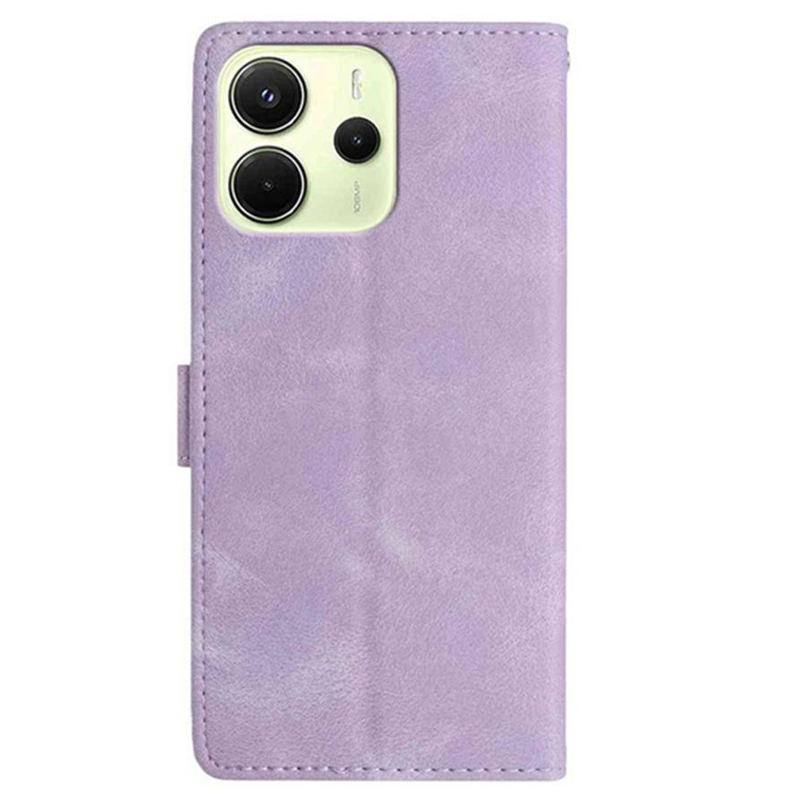 Husă Retro cu Flori și Fluturi în Relief pentru Xiaomi Redmi Note 15 14 13 12 Piele PU Slot pentru Card Husă Portofel cu Curea de Mână pentru Redmi 15C 14C 13C