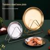 Light Luxury Gold Stainless Steel Round Bone & Dessert Plates with Base (4-Pack)