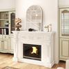 90 X 61cm Arched Grid Mirror - White