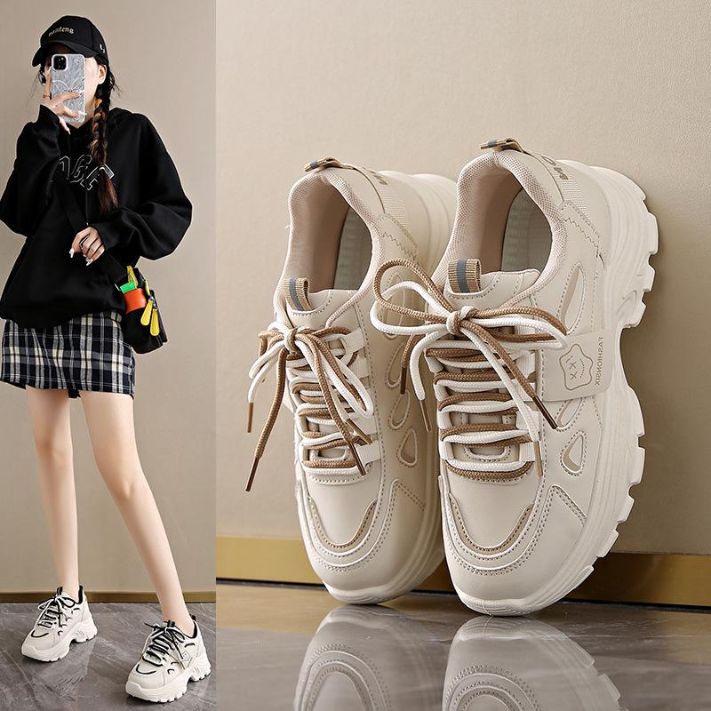 2025 autumn women's shoes new breathable little white shoes children versatile Korean version platform sports shoes casual dad trendy shoes