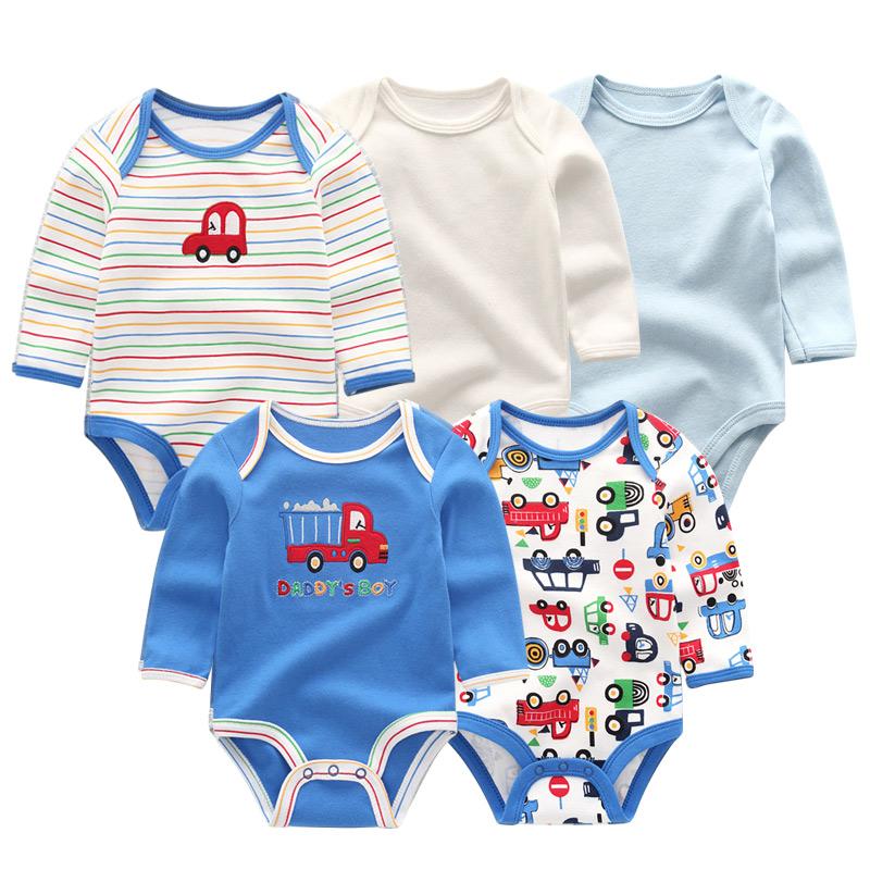 KIDDIEZOOM 5 Stück Baby Jungen Body Langarm Baumwolle Baby Junge Mädchen Kleidung Neugeborene Onesies Infantil Kleidung