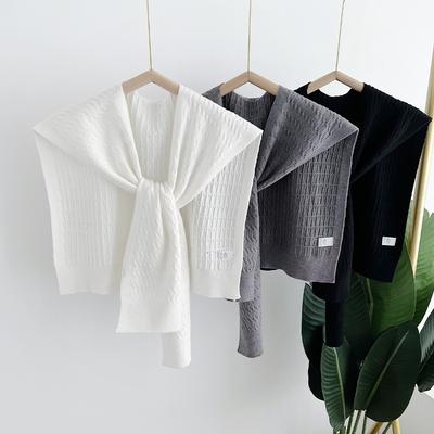 Mode Koreanischer Herbst Strickschal Damenbluse Schulter Falscher Kragen Cape Einfarbig Nackenschutz Schals Damen Winter Indoor