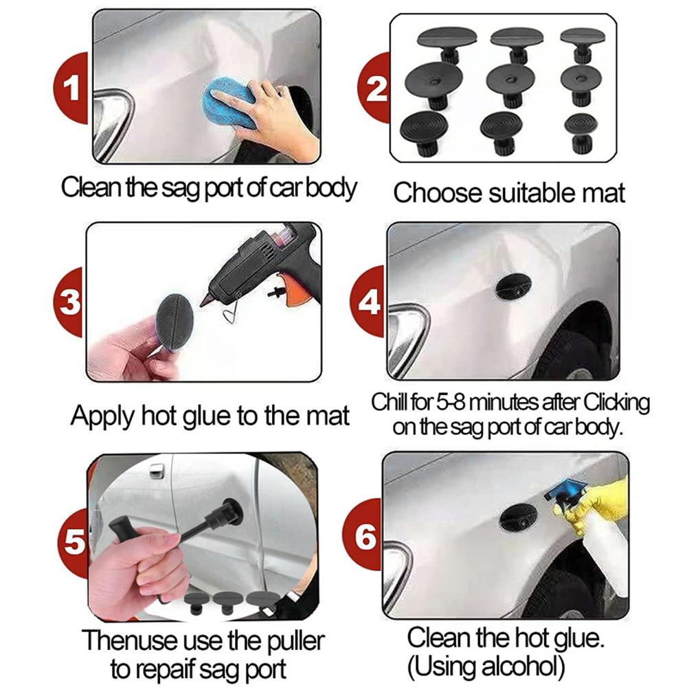 Auto Car Dent Repair Tool Car Paintless Dent Puller Repair Removal Tool Universal Slide Hammer Reverse Hammer Suction Cup Kit