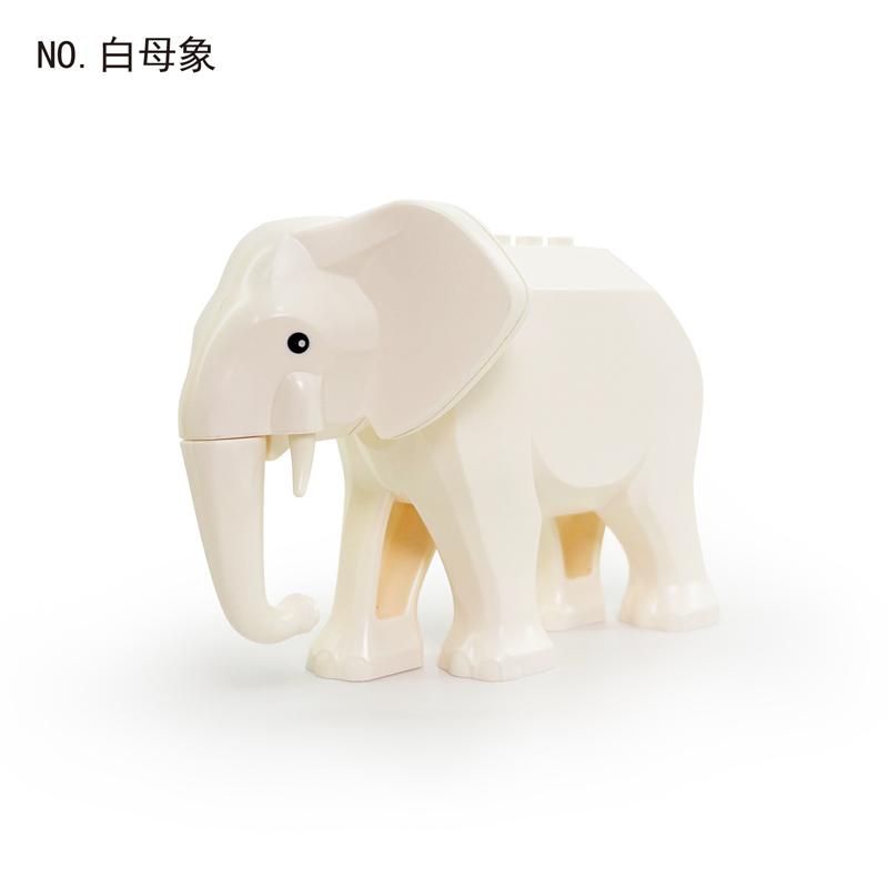 MOC Farm Zoo Animal Building Blocks Crocodile Shark Dolphin Chimpanzee Cow Leopard Educational Game Accessories Bricks Kids Toys