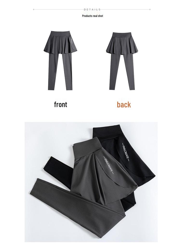 Women's High-Waisted Fitness Shark Pants Skirt for Spring/Summer - Perfect for Badminton, Running, and Yoga.