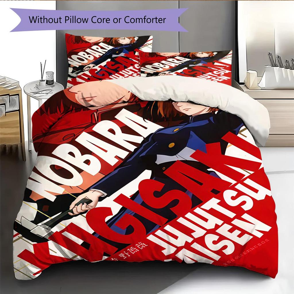 Gojo Sensei Pattern Bedding Quilt Set Quilt Cover Pillowcase Home Decoration Birthday Gift (1 * Duvet Cover + 2 * Pillowcase, Without Core)