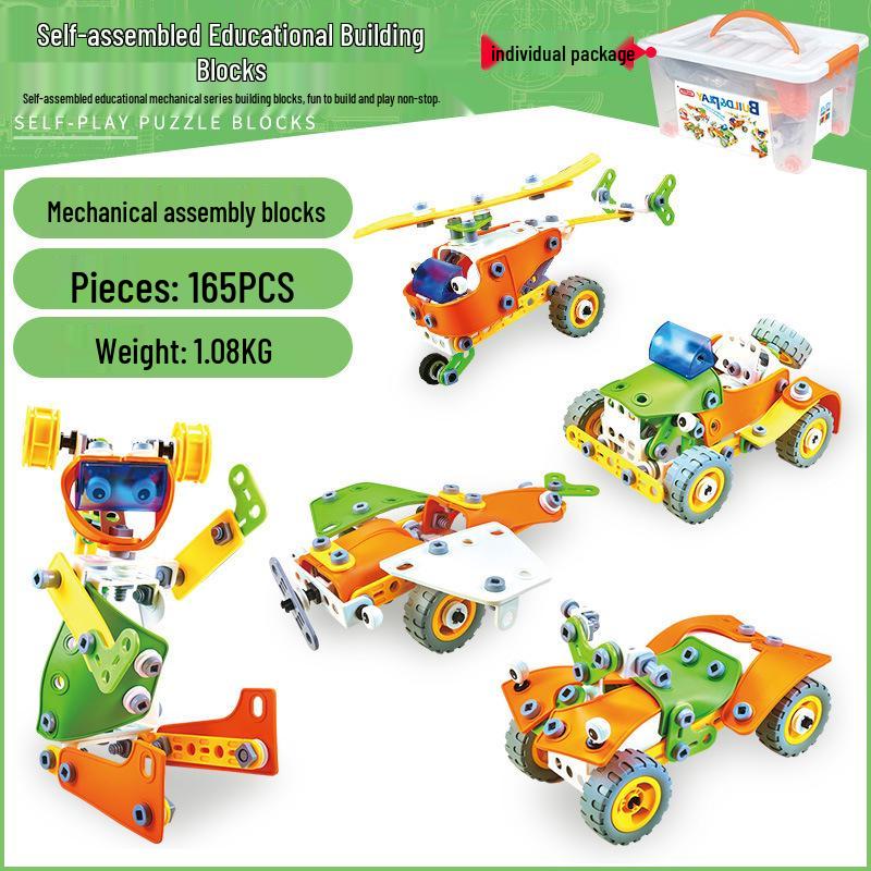 

Трансграничные DIY Сборные Строительные Блоки: Детская игрушка-пазл «Инженерная машина» для раннего развития