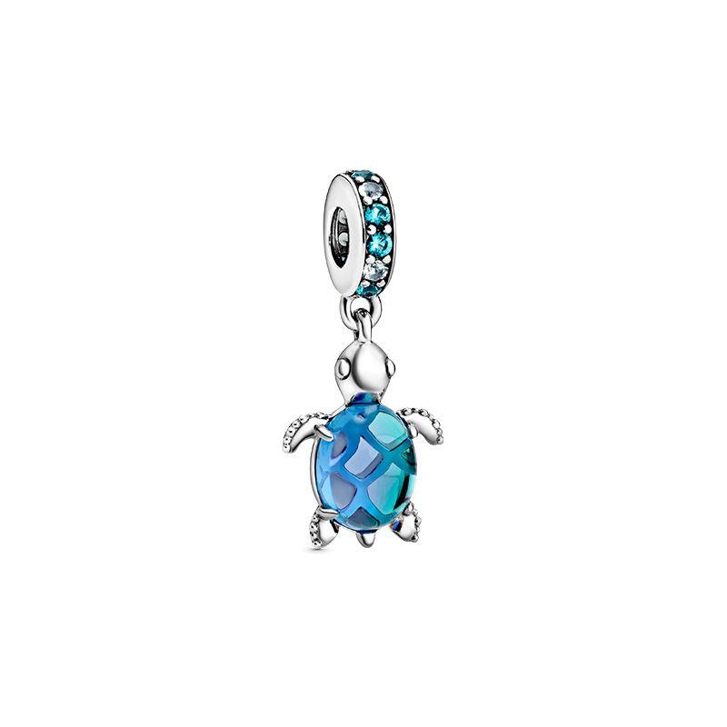 

PANDORA Подвеска из муранского стекла серии Pandora Ocean Синяя DIY с бусинами All yards