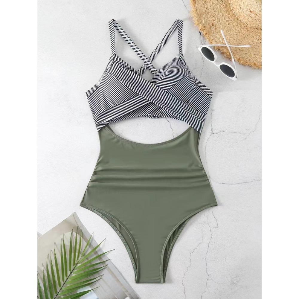 One-piece Swimwear Female Sexy Cross-cut Tight European and American Backless Swimsuit