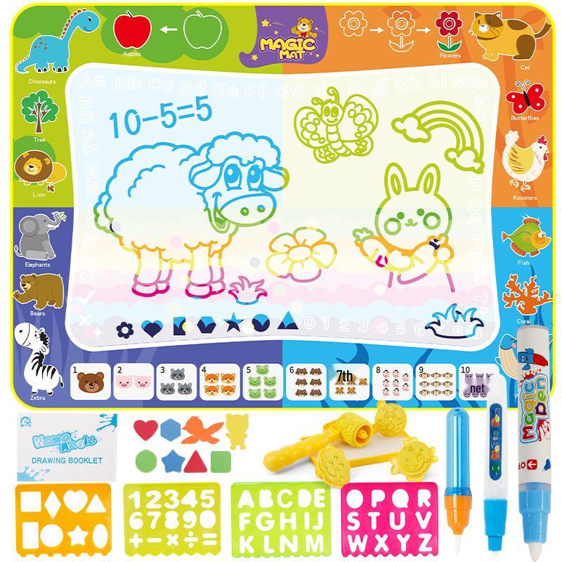 Children's Magic Water Canvas Doodle Mat - Large 120x90cm Educational Drawing Toy