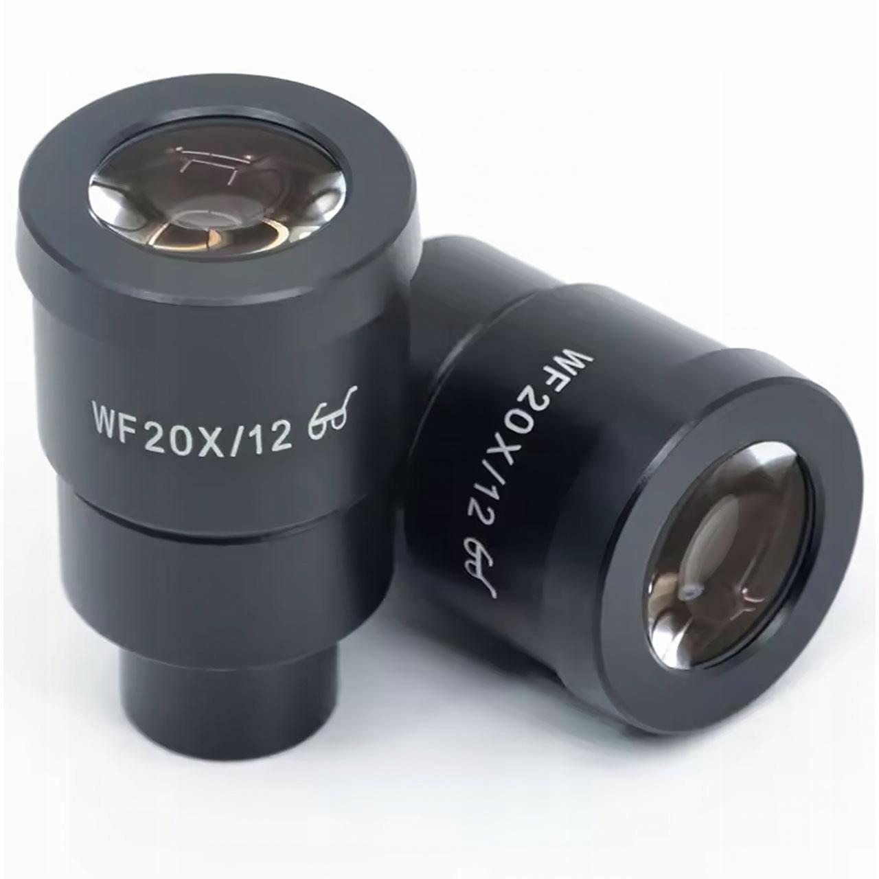 

Rosfix Zestaw Okularów WF20X/12 do Mikroskopu Stereoskopowego – Powiększenie 20x | Pole Widzenia 12 mm | Szkło Optyczne | Metalowa Obudowa