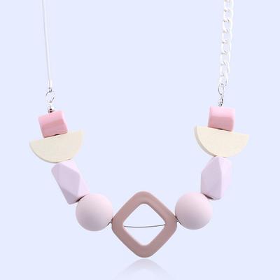 JMXD-Geometrik Kolye Kadın, Abartılı Takı, Ahşap Boncuklar, Aksesuarlar