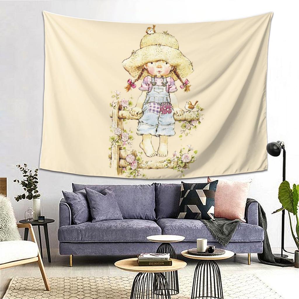 Kawaii Sarah Kay Tapestry Wall Hanging Aesthetic Home Decoration Tapestries for Living Room Bedroom