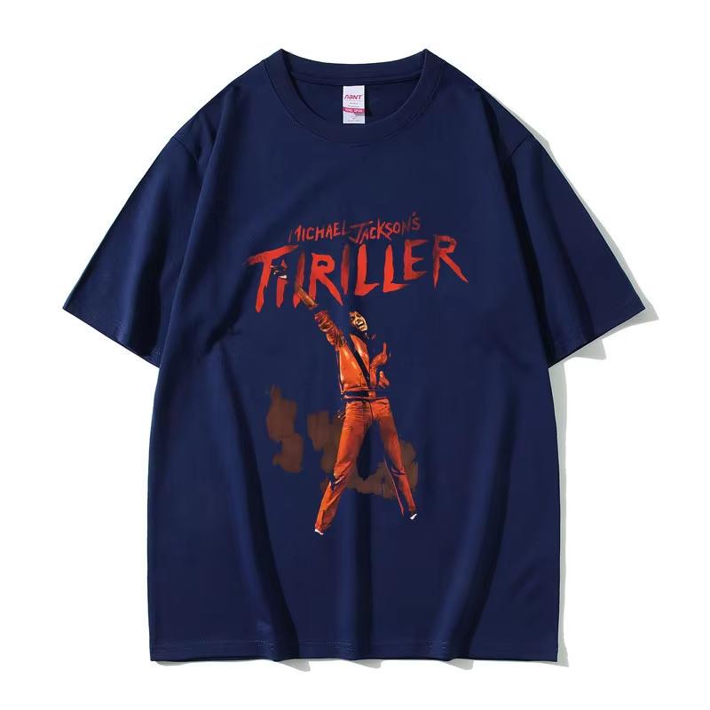 Michael Jackson Thriller Merch Tshirt Men Women Vintage Gothic Rock Streetwear Male Fashion Casual Hip Hop Crewneck T Shirts