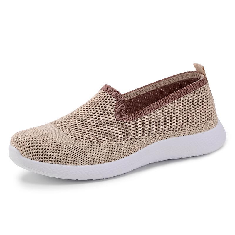 

Women s Versatile Spring Slip-on Mesh Flats: Breathable, Comfortable Casual Shoes 41 бежевий