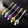 Ice Flower Crystal Heart-shaped Long Handled Stirring Coffee Spoon