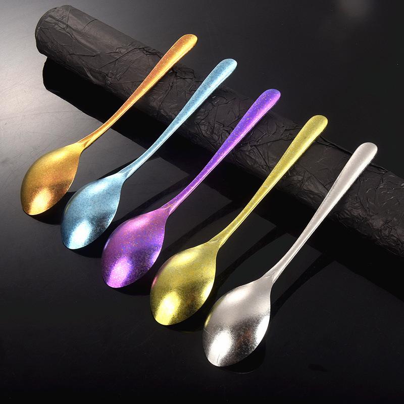Ice Flower Crystal Heart-shaped Long Handled Stirring Coffee Spoon