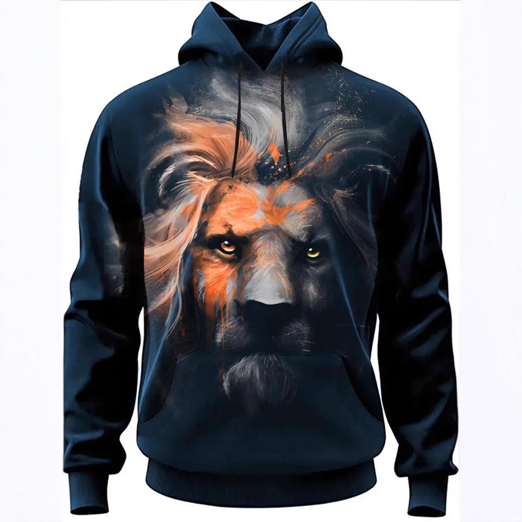 2025 Trendy 3D Animal Print Casual Hoodie - European & American Street Style