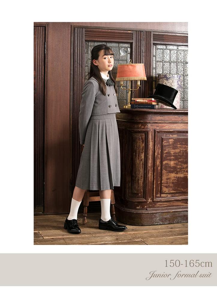 Abschlussfeier Grundschule Mädchen Anzug Kleidung Formelles Set aus Kleid Jacke Rachel 160cm [Arisana] Kinder (3-teilig + + Band)