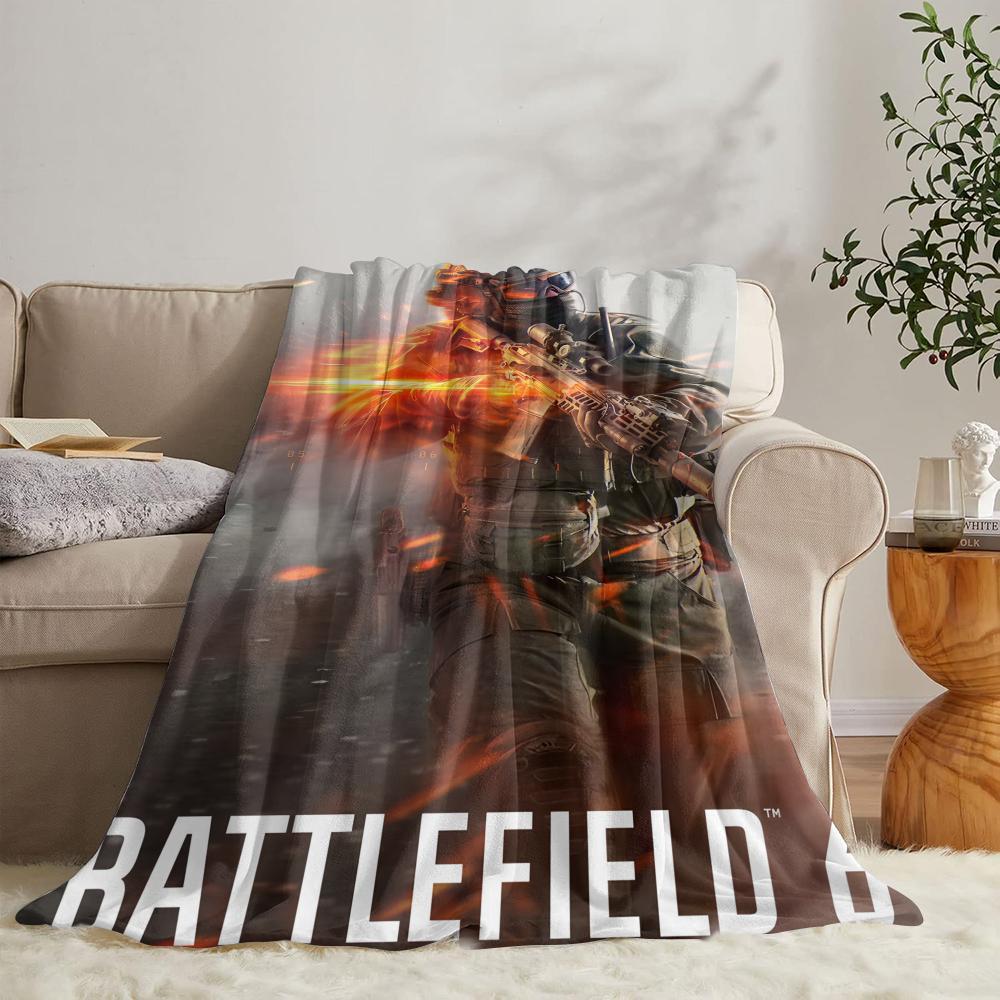 B-battlefield 6 Weiche Flanelldecke Sommerdecke Leichte Gemütliche Nickerchen-Decke für Sofa Bett Reise
