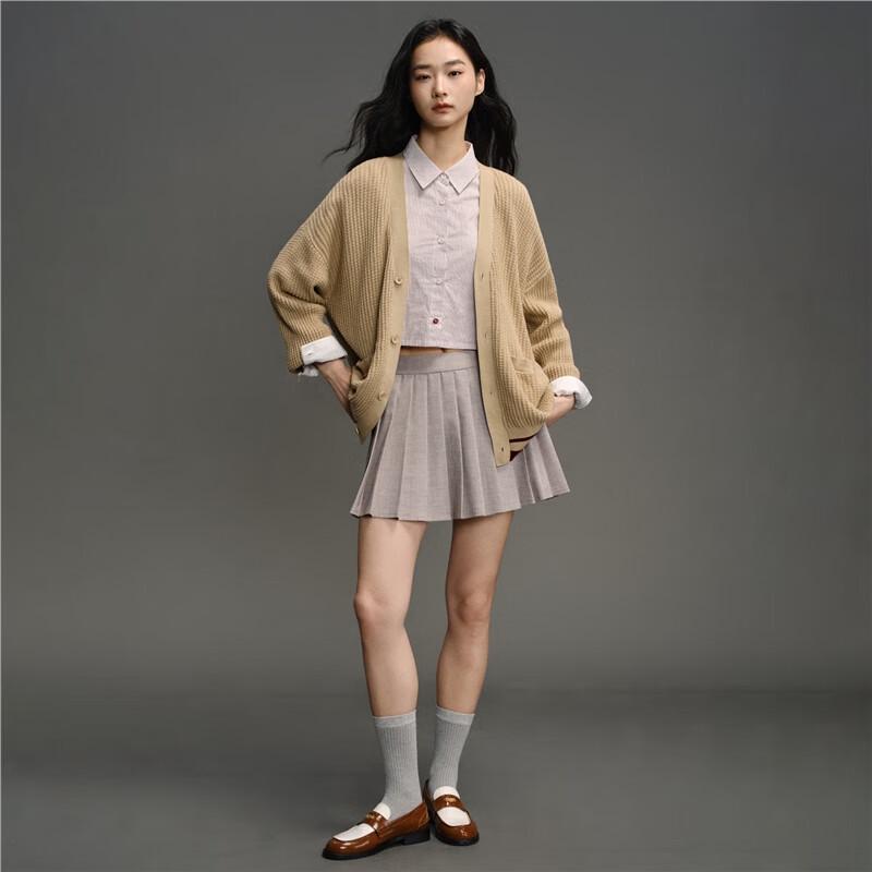 GIORDANO CONCEPTS Unisex Pure Cotton Color Block V-Neck Cardigan