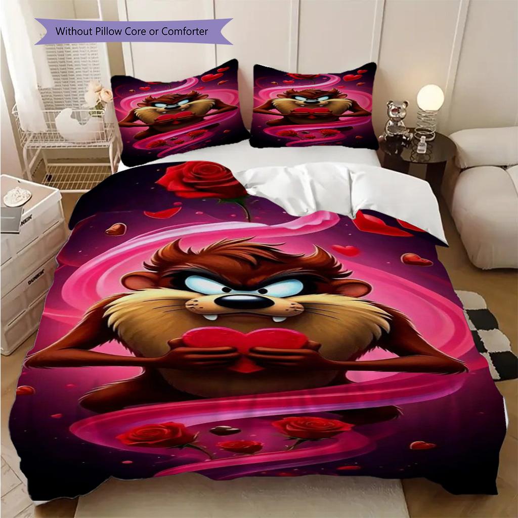 Madness Meets Mystery Tale Two Beasts Threepiece Set 1 Duvet Cover 2 Pillowcase Without Core Bedding Set Soft And Comfortable