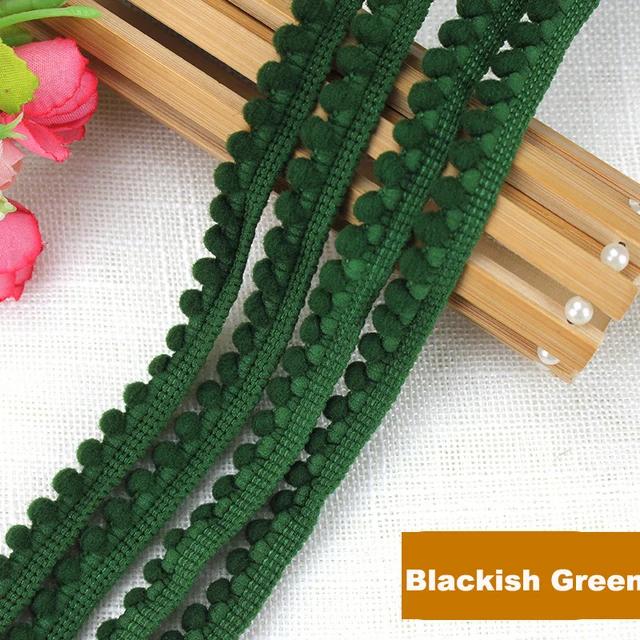 1-10Yards Mini Colorful Pearl Pompom Decoration Ball Tassel Ribbon Sewing Lace Knitted Fabric Handmade DIY Craft Accessories
