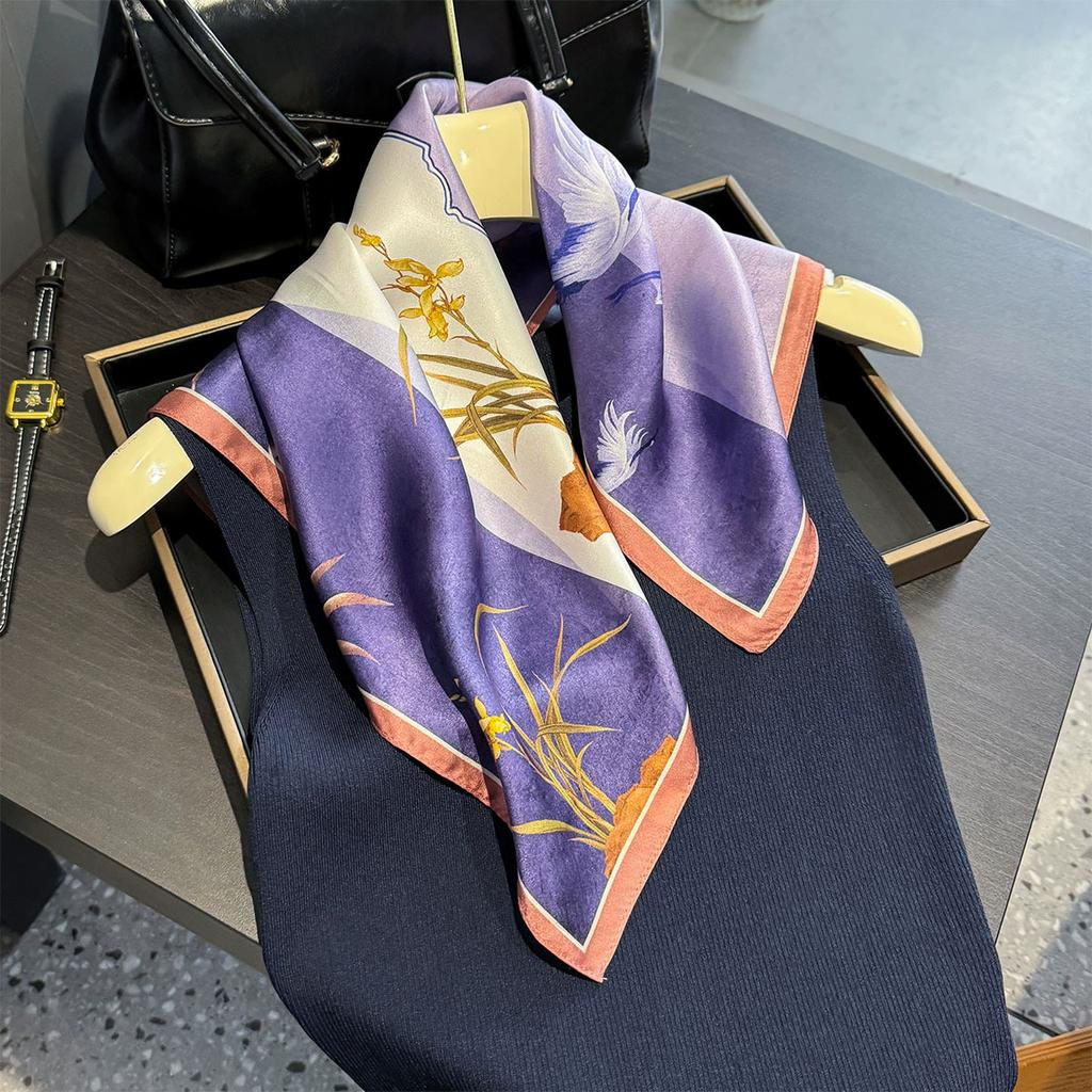New 100% Natural Real Silk Scarf Women Bandana Square Scarves Wrap Kerchief Mulberry Fashion Luxury High Quality Hijab Sjaal