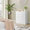 ALIGHTUP - Chest of Drawers - 5 Drawers - Bedroom Furniture - 66 X 33 X 73 Cm, for Bedroom, White and Wood Color