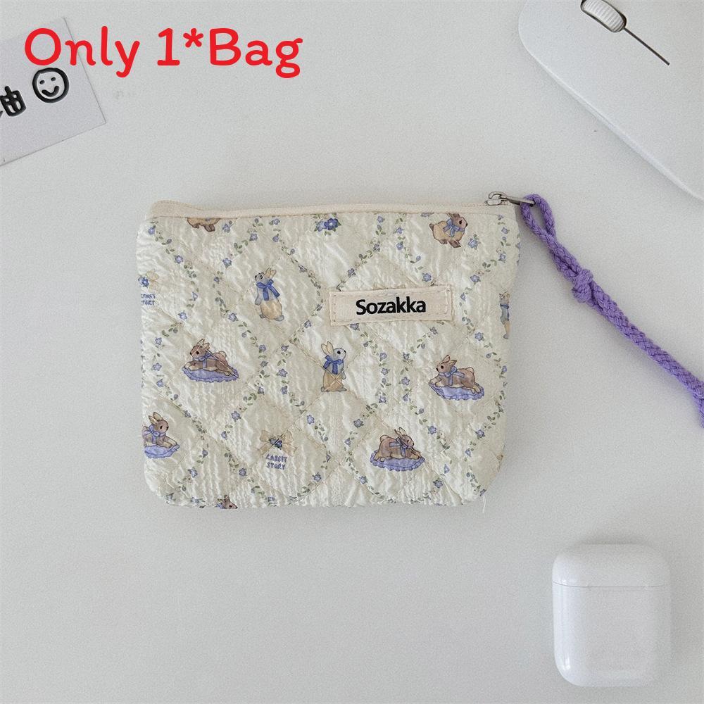 Cute Floral Cotton Wallet With Zip Pouch For Daily Use And Travel Storage For Girls