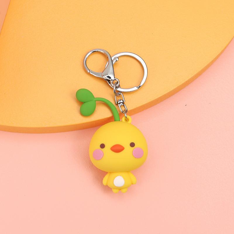 Adorable Silicone Keychain With Cute Dinosaur Cartoon Design For Bags And Keys