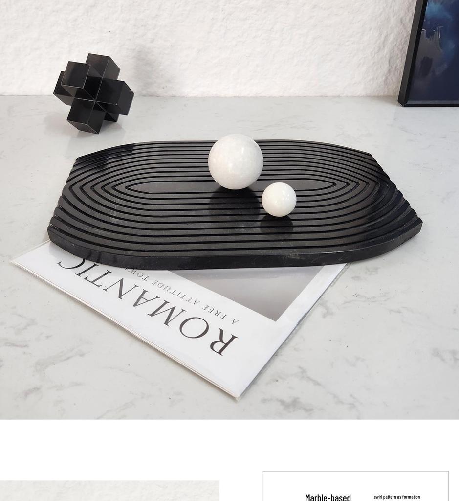 Modern Marble Tray Ornament for Living Room, Bedroom, and Hotel Décor