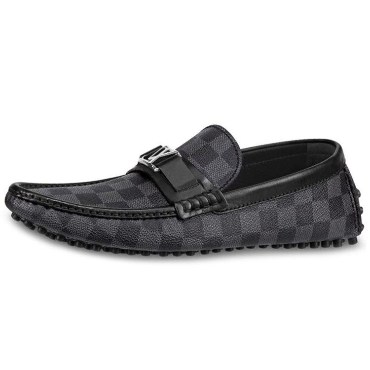 Louis Vuitton Hockenheim Leather Casual Shoes Men's Black 1A4OIF
