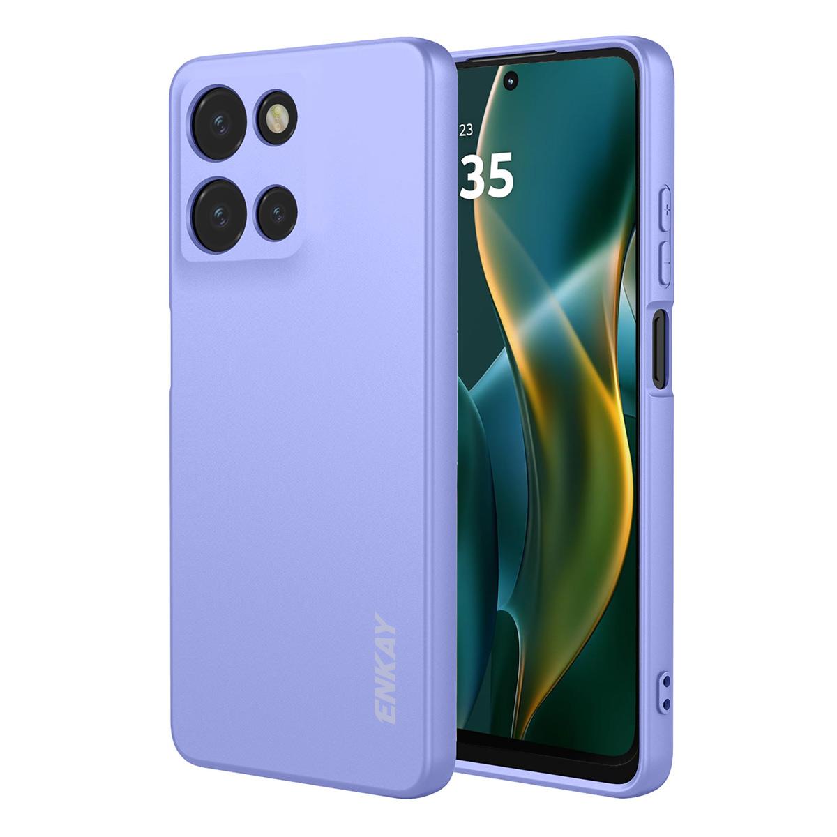 

For Motorola Moto G 5G (2025)/Motorola Moto G Play (2025) 5G Silicone Case ENKAY HAT PRINCE Straight Edge Cell Phone Back Cover Purple