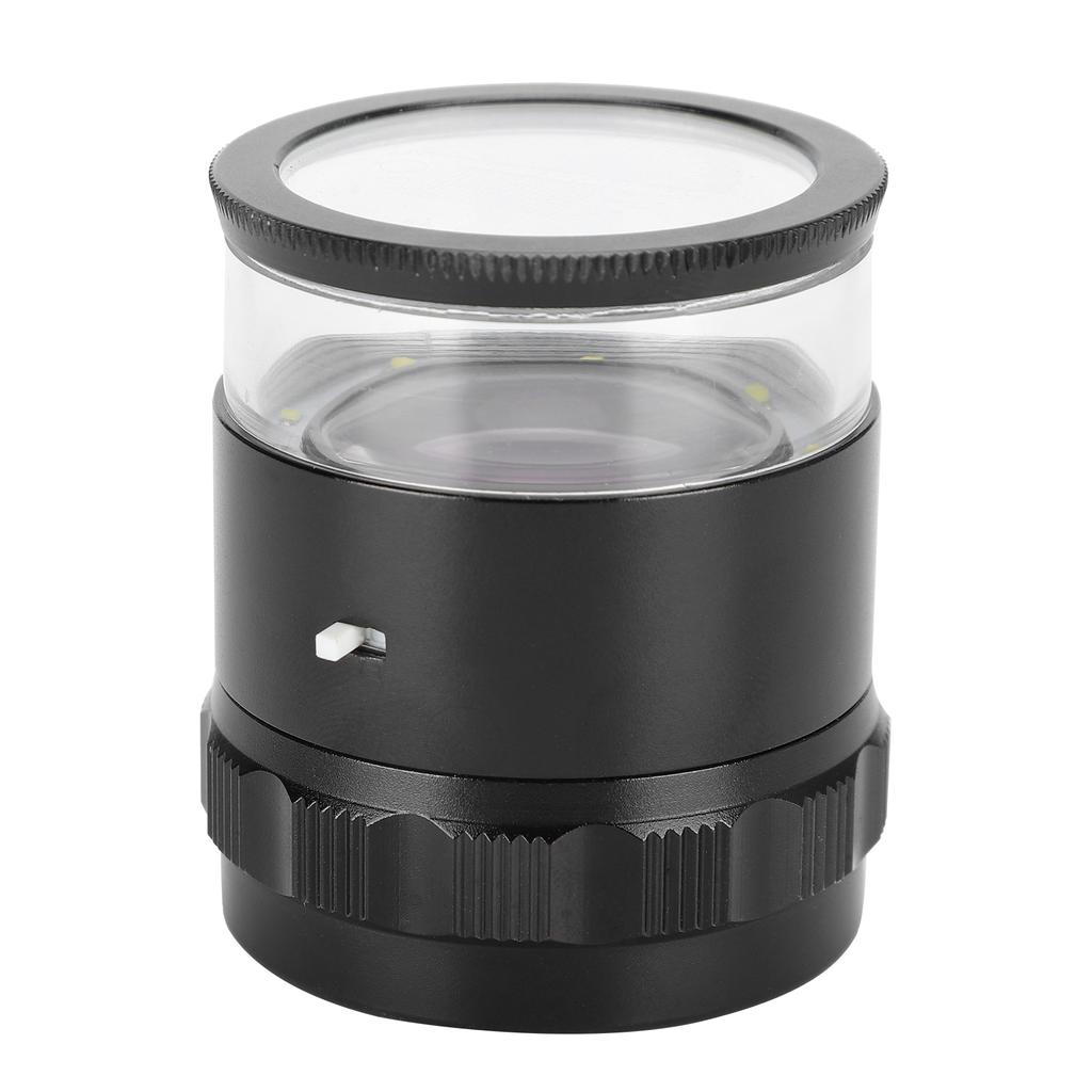 8LED 10X Magnifier Loupe with Scale High Definition Adjustable Magnifying Glass