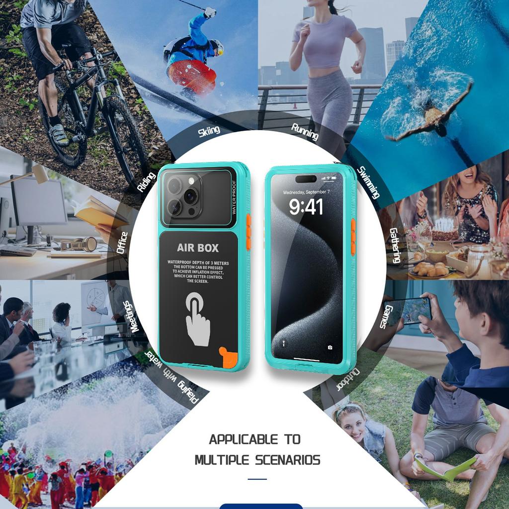 SHELLBOX Air Box Series For iPhone 15 Pro Max Waterproof Cover PC+TPU+PET Protective Phone Case