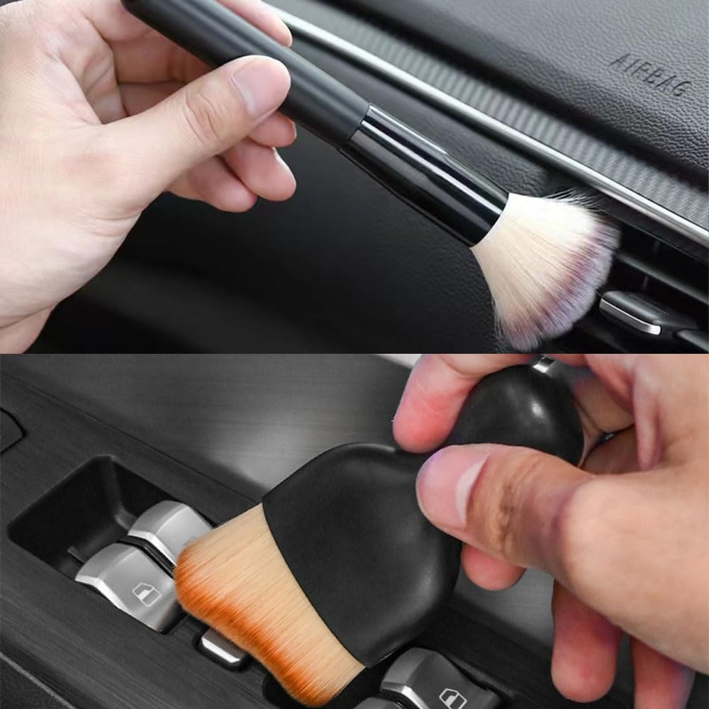ESJNNK Car Wash Brush Set of Wheel Detail Brushes for Interior Ventilation Tire and Wheel and Crevice Dust Soft and Convenient Car Wash Tool for Cars