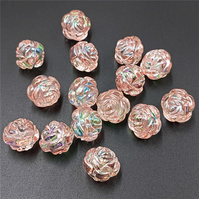 Transparent Handmade Beaded Accessories Flower Loose Beads Double-sided 10pcs Making Materials Three-dimensional UV Acrylic Bracelet Necklace DIY