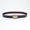 Vintage Cowhide Leather Eagle Belt - Western Cowboy Style for Youth & Stylish Guys
