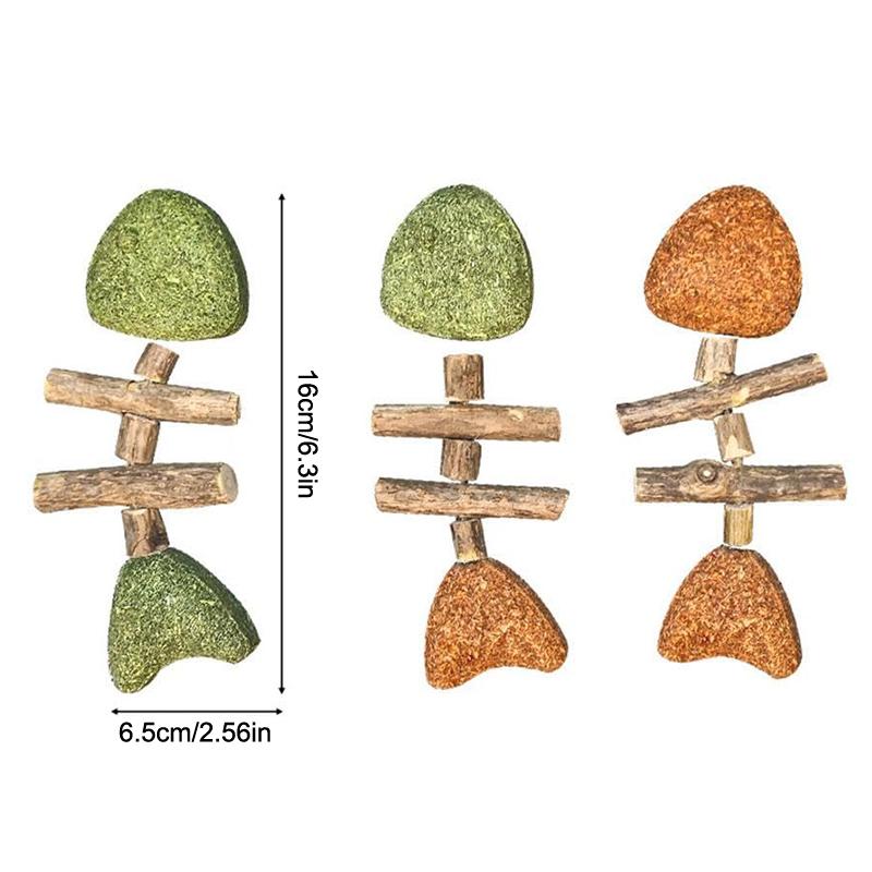 1Pc 2026 New Creative Fish Bone Cat Toy Wooden Catnip Teeth Cleaning Stick Pet Dental Health Care Chew Toy For Cats