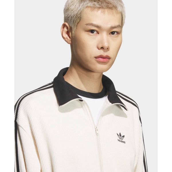 adidas Originals Waffle Zip Stripe Logo Loose Long Sleeve Jacket Unisex Jackets KQ6864