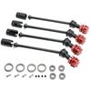 4 Pcs Steel Extended Driveshaft Cvd With Splined Wheel Hex For 1/10 Rc Car Parts,black Red