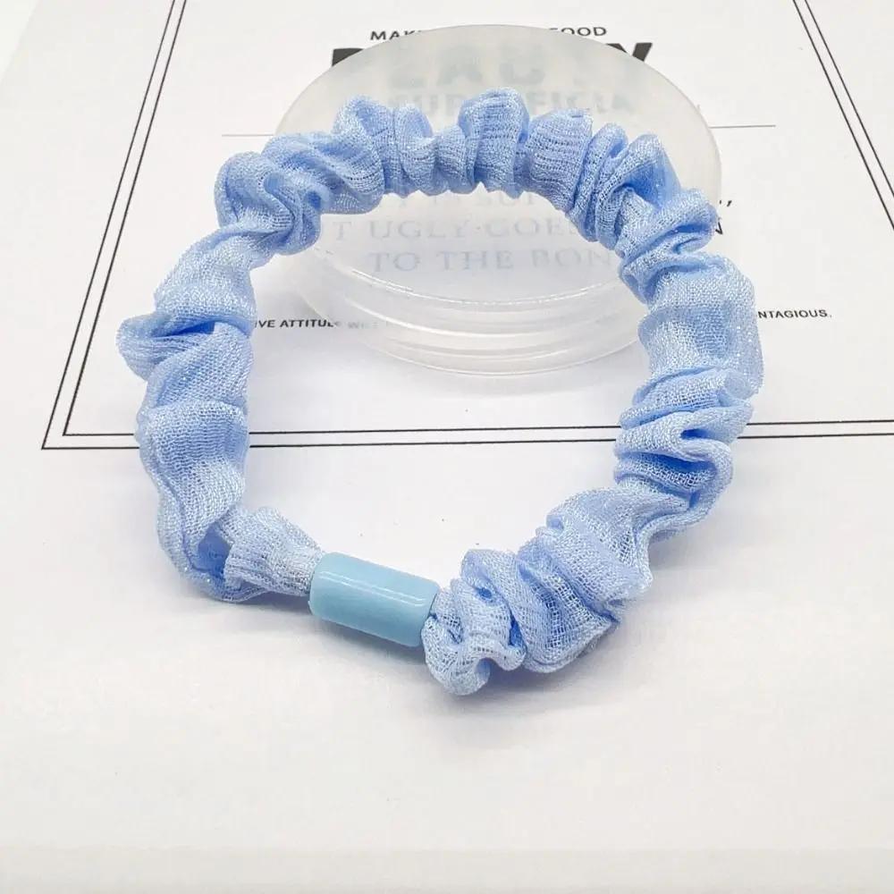 Candy Color Wrinkle Hair Band Korean High Elastic Silk Headband Ponytail Small Intestine Loop Cream Rubber Band