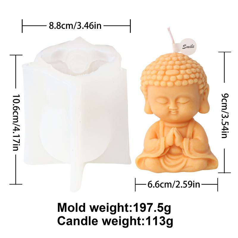 3D Άγαλμα Προσευχόμενου Βούδα Σιλικονούχα Φόρμα Κεριού DIY Άγαλμα Γύψος Κερί Κατασκευή Ρητινική Φόρμα Θρησκευτική Διακόσμηση Χειροτεχνία Δώρα