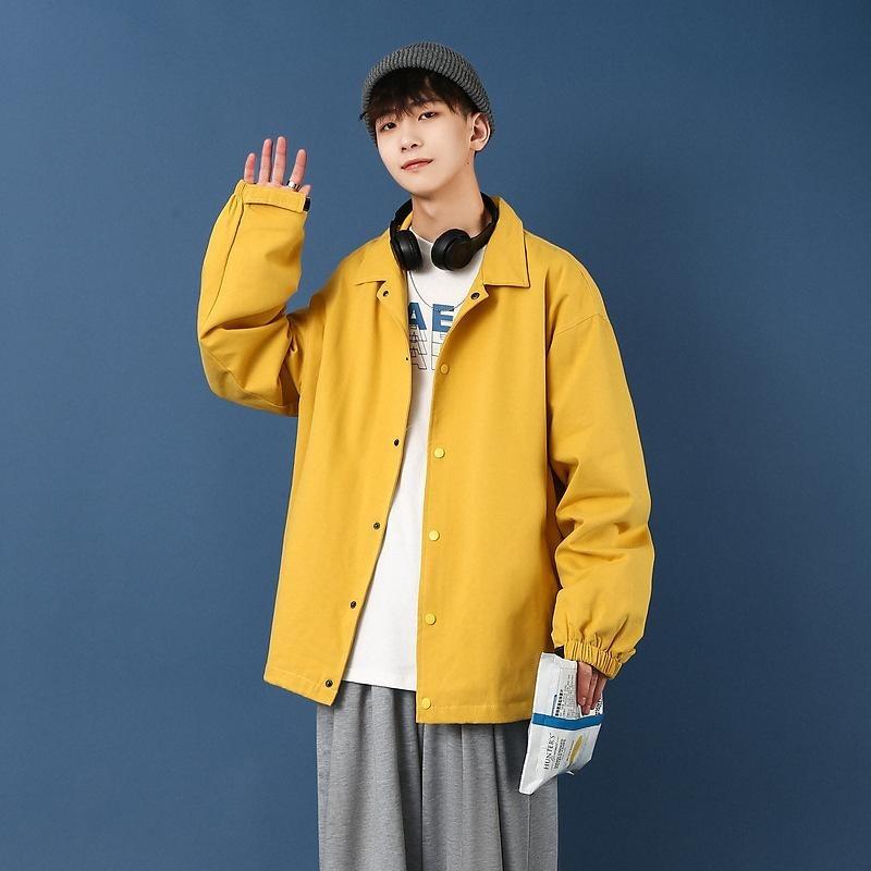 Coach Jacket Men's Spring Casual Versatile Autumn Clothing Solid Color Coat Fat Large Size Baseball Jersey Korean Version Top Men