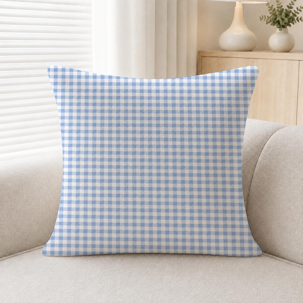 Pattern Gingham Pattern Cushion Cover Soft Plush Cushion Covers Fluffy Throw Pillow Cases For Sofa Bedroom Home Decor
