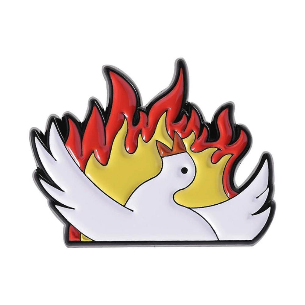 Flame Frog Goose Potato Shaped Brooch Creative Cartoon Animal Series Metal Mood Badge Fun Cute Clothes Bag Decoration